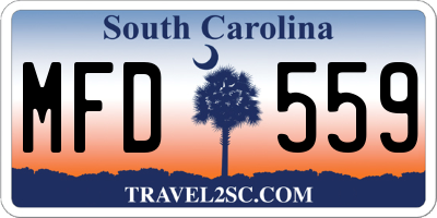 SC license plate MFD559