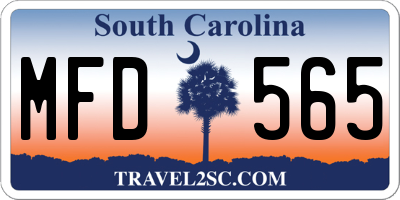 SC license plate MFD565
