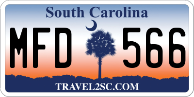SC license plate MFD566