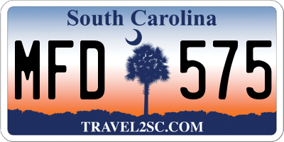 SC license plate MFD575
