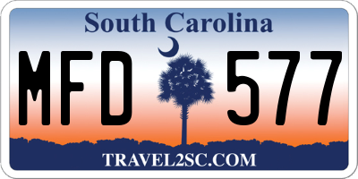 SC license plate MFD577