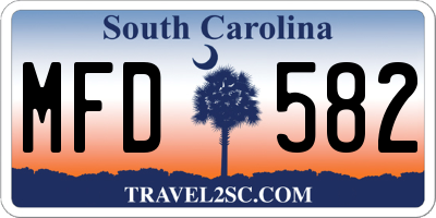 SC license plate MFD582