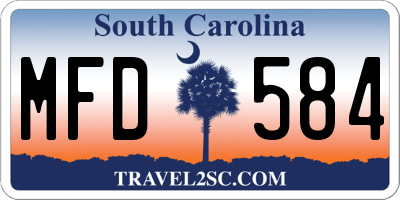 SC license plate MFD584