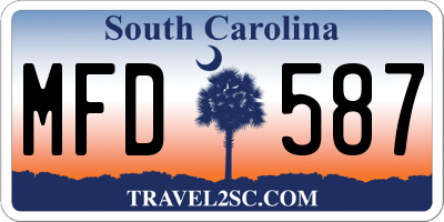 SC license plate MFD587