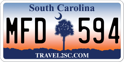 SC license plate MFD594