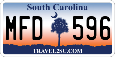 SC license plate MFD596
