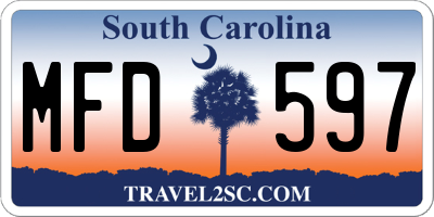 SC license plate MFD597