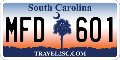 SC license plate MFD601