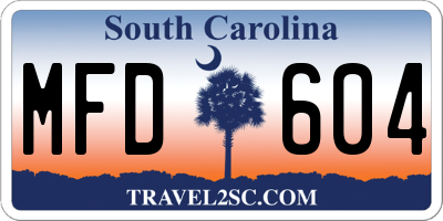 SC license plate MFD604