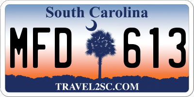 SC license plate MFD613
