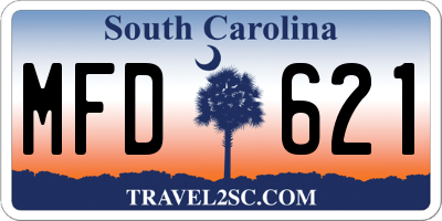 SC license plate MFD621