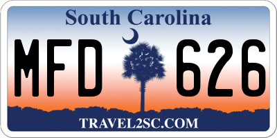 SC license plate MFD626