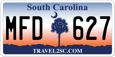 SC license plate MFD627