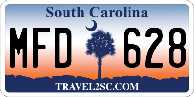 SC license plate MFD628