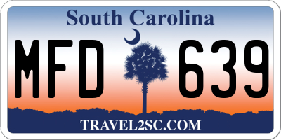 SC license plate MFD639