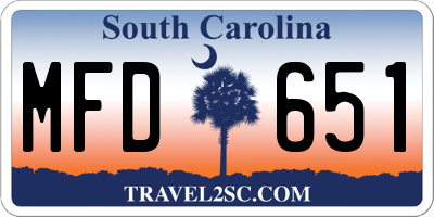 SC license plate MFD651
