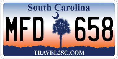 SC license plate MFD658