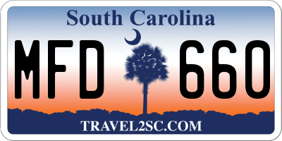 SC license plate MFD660