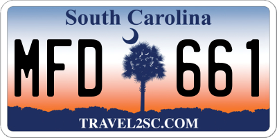 SC license plate MFD661