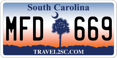 SC license plate MFD669