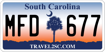 SC license plate MFD677