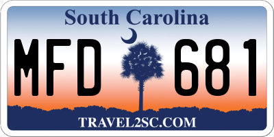 SC license plate MFD681