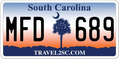 SC license plate MFD689