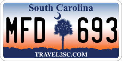 SC license plate MFD693