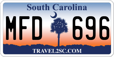 SC license plate MFD696
