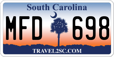 SC license plate MFD698