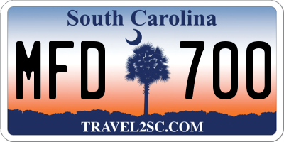 SC license plate MFD700