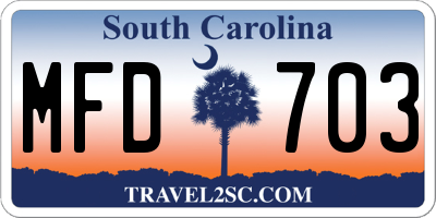 SC license plate MFD703