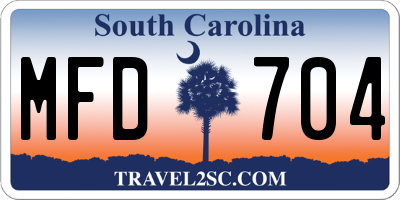 SC license plate MFD704