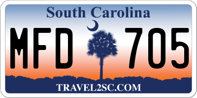 SC license plate MFD705