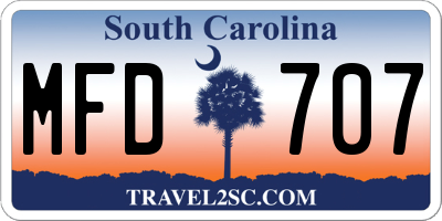 SC license plate MFD707