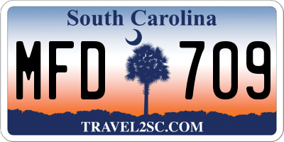 SC license plate MFD709
