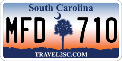 SC license plate MFD710