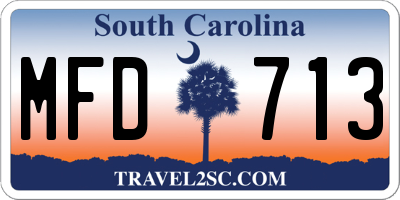 SC license plate MFD713
