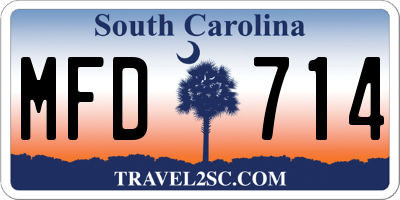 SC license plate MFD714