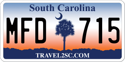 SC license plate MFD715