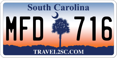 SC license plate MFD716