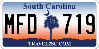 SC license plate MFD719