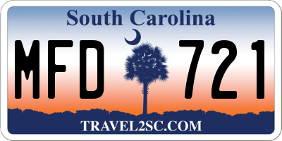 SC license plate MFD721