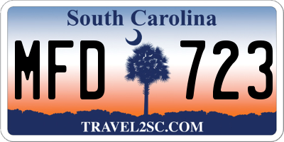 SC license plate MFD723
