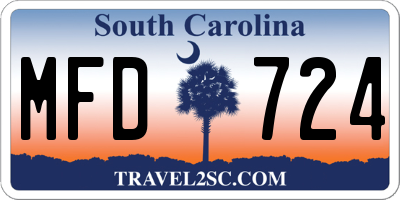 SC license plate MFD724
