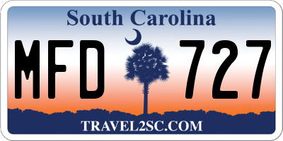 SC license plate MFD727