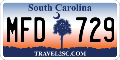 SC license plate MFD729