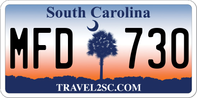 SC license plate MFD730
