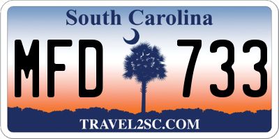 SC license plate MFD733