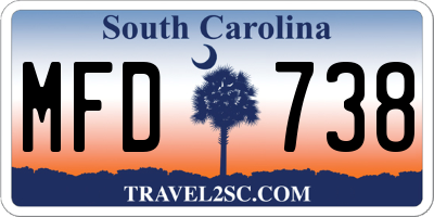 SC license plate MFD738